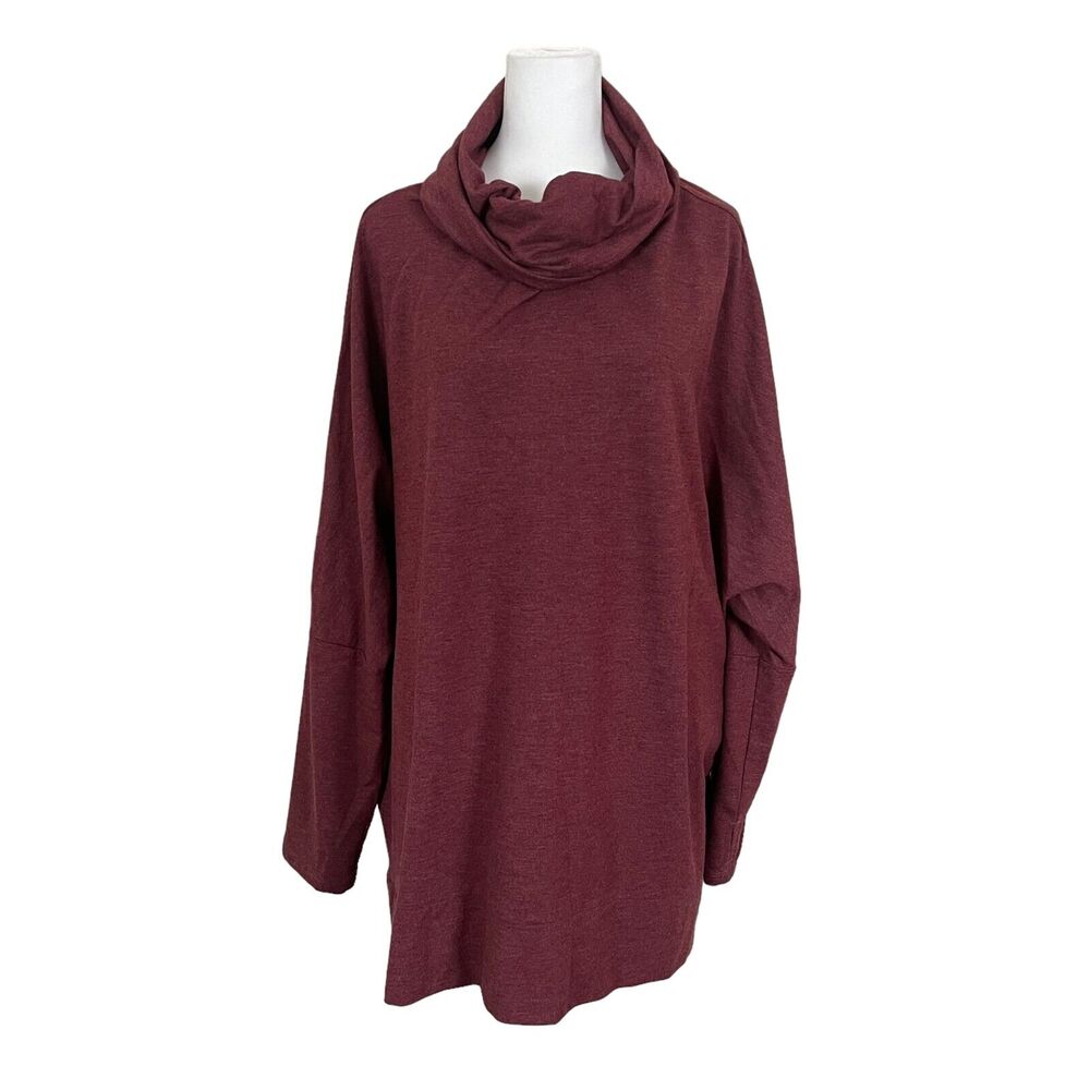 Soft Surroundings Plus One Size Popover Top Cowl Neck Dolman Lounge
